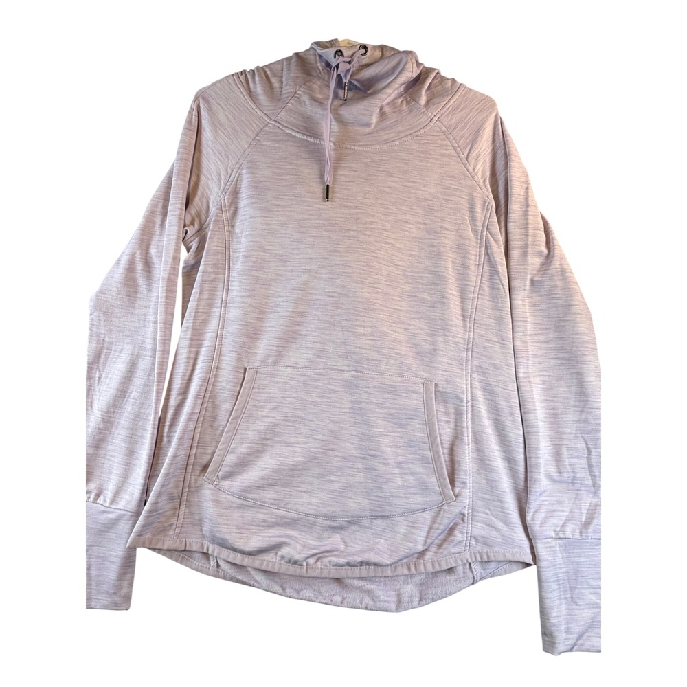 90 Degree by Reflex Womens Lavender Space Dye Funnel Neck Hoodie Small